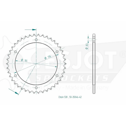 Sprockets Rear (35046-42T) - Esjot