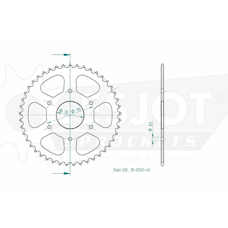 Sprockets Rear (13025-48T) - Esjot