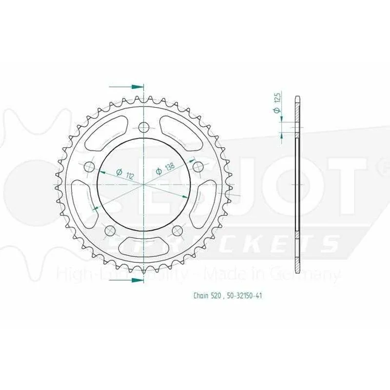 Sprockets Rear (32150-41T) - Esjot