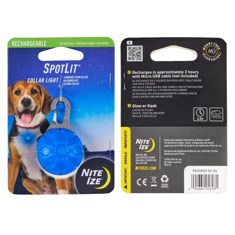 SPOTLIT® RECHARGEABLE COLLAR LIGHT - White