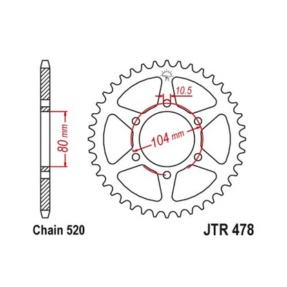 Sprockets Rear (478 - 43) - JT