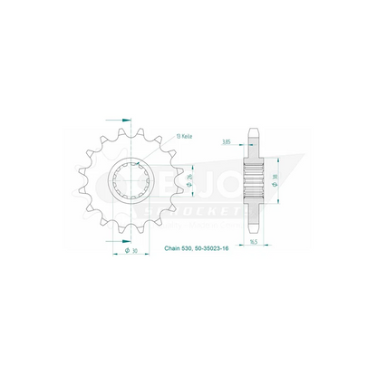 Sprockets Front (35023-16T) - Esjot - Sports ( Light Weight)