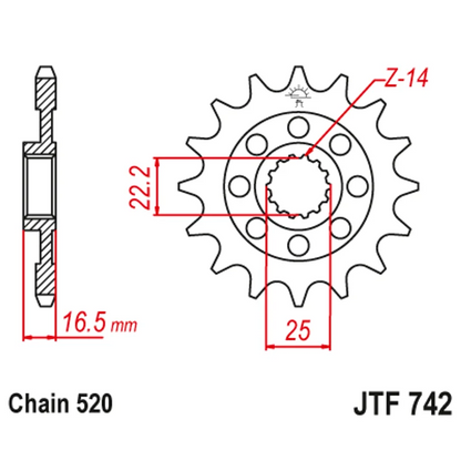 Sprockets Front (742 - 15T) - JT