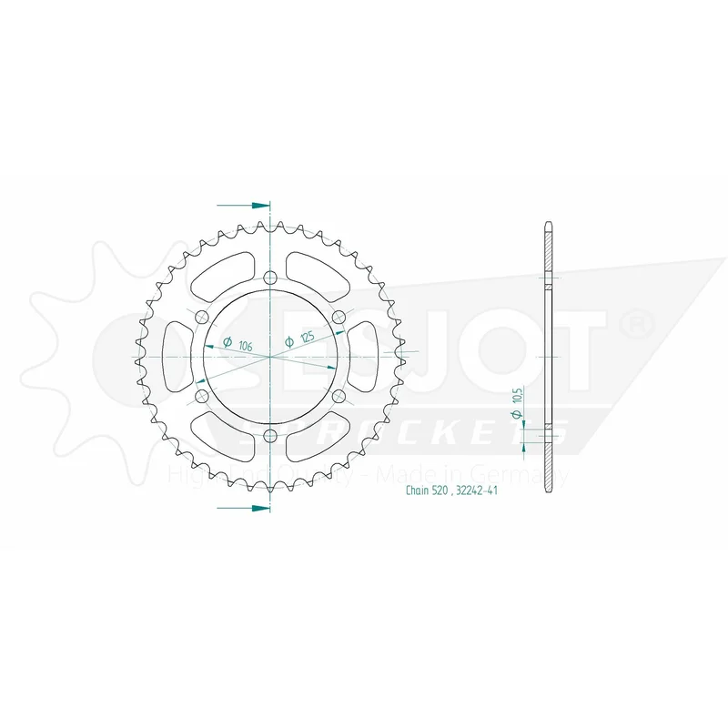 Sprockets Rear (32242 - 41T) - Esjot