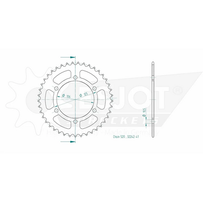 Sprockets Rear (32242 - 41T) - Esjot