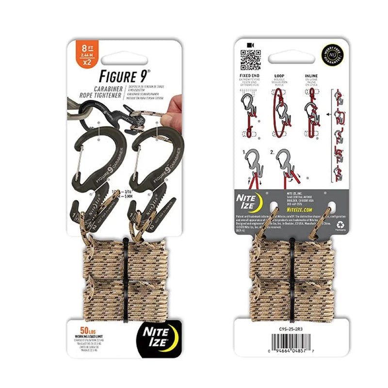 CARABINER ROPE TIGHTENER - FIGURE 9 (BG) - Aluminum