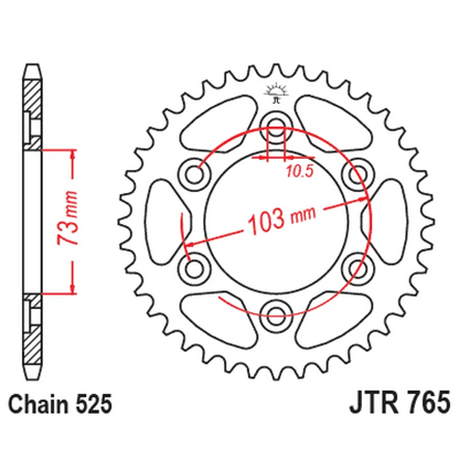 Sprockets Rear (765 - 49T) - JT