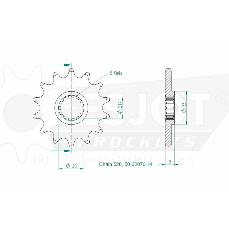 Sprockets Front (32070-13T) - Esjot (Sports)