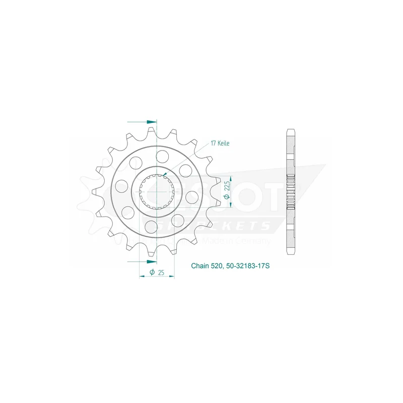 Sprockets Front (32183-17S) - Esjot