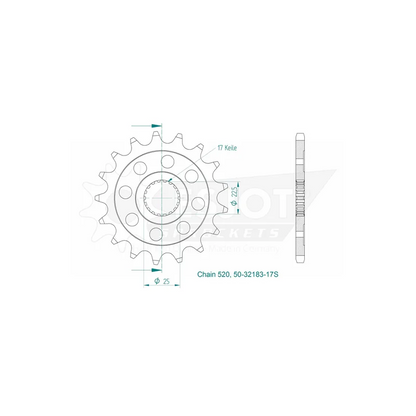Sprockets Front (32183-17S) - Esjot