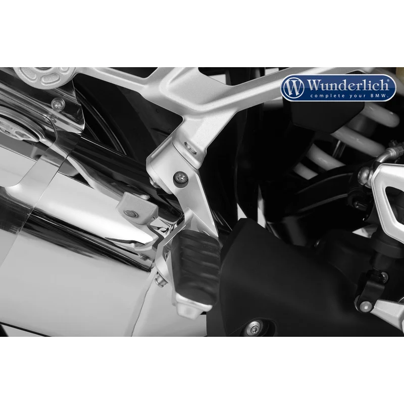 BMW R1250R Ergonomics - Passenger Footrest Lowering Kit - Silver
