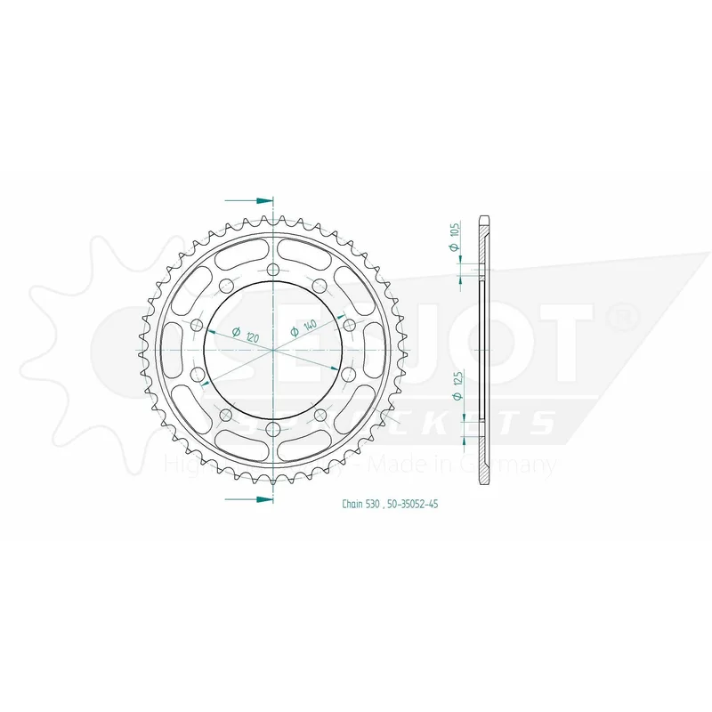 Sprockets Rear (35052-45T) - Esjot
