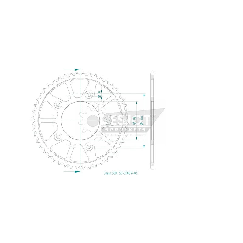 Sprockets Rear (50-35067-48) - Esjot