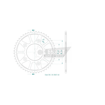 Sprockets Rear (50-35067-48) - Esjot
