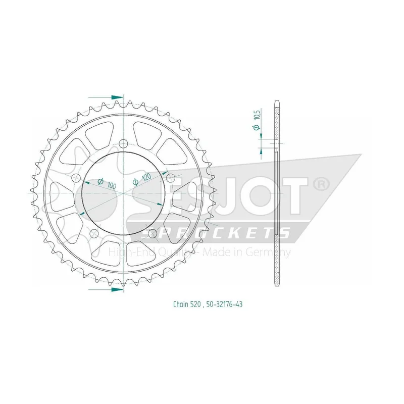 Sprockets Rear (32176 - 43T) - Esjot