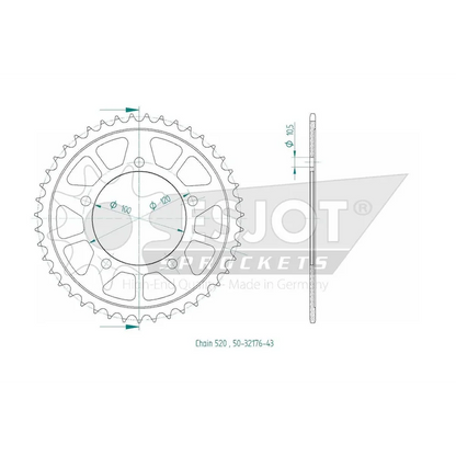 Sprockets Rear (32176 - 43T) - Esjot