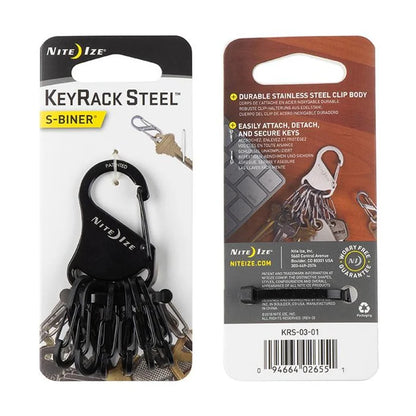 KEYRACK STEEL S-BINERS - Black / Stainless Steel