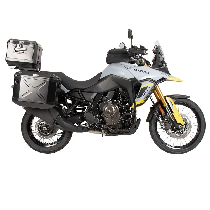 Suzuki V-Strom 800 DE Sidecase Carrier - Cutout Series with Xplorer - Silver