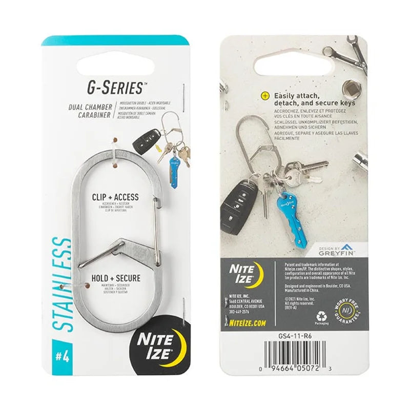 G-Biners Dual Chamber - 2N (Size #1) / Black / Stainless Steel