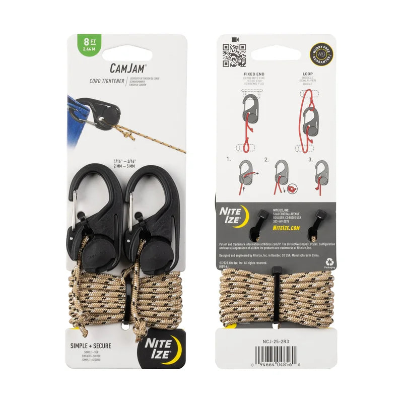 CORD TIGHTENER - CAM JAM - 2N TIGHTNER + 1N ROPE OF 243cm / Plastic