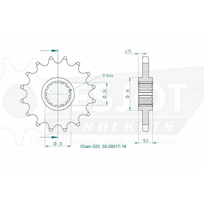 Sprockets Front (29017 - 16T) - Sports