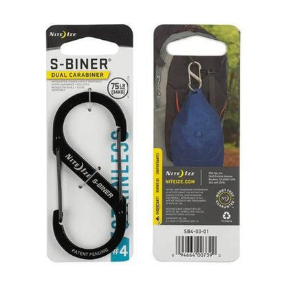 S-Biner Standard (Stainless) - 1N (SIZE #2) / Black / Stainless Steel