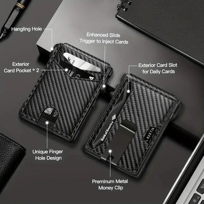WALLET POP UP + CARDS + RFID - Carbon