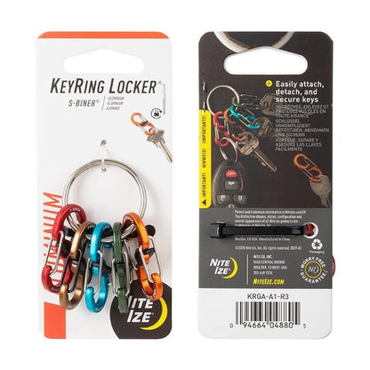 KEYRING LOCKER WITH S-BINER (ALUMINIUM) - Aluminum / Silver