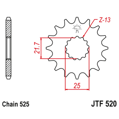 Sprockets Front (520 - 15) Rubber - JT