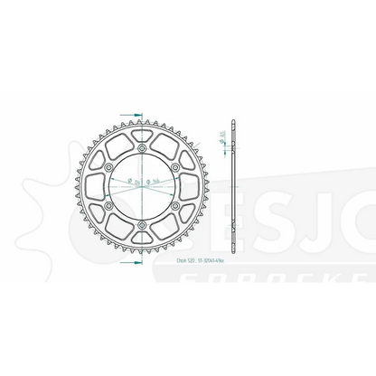 Sprockets Rear (32041-49T) - Esjot