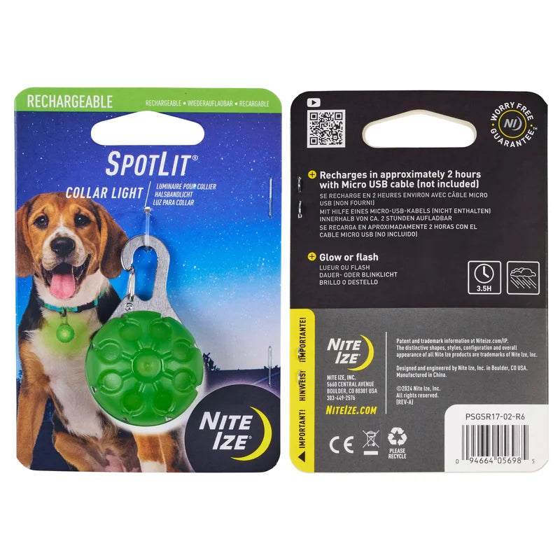 SPOTLIT® RECHARGEABLE COLLAR LIGHT - White