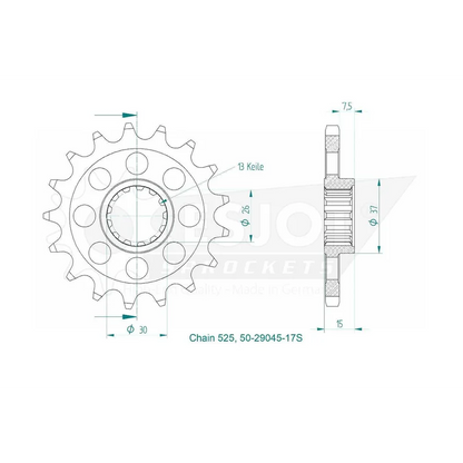 Sprockets Front (29045-17T) Sports - Esjot
