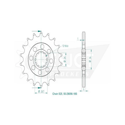 Sprockets Front (29056-18T) - Esjot (Sports)