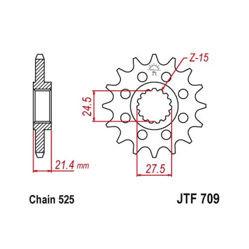 Sprockets Front (JTR709- 16T) - JT