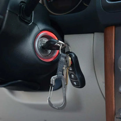 Carabiner Keyring with Slide lock (SS) - Stainless Steel / Natural Steel
