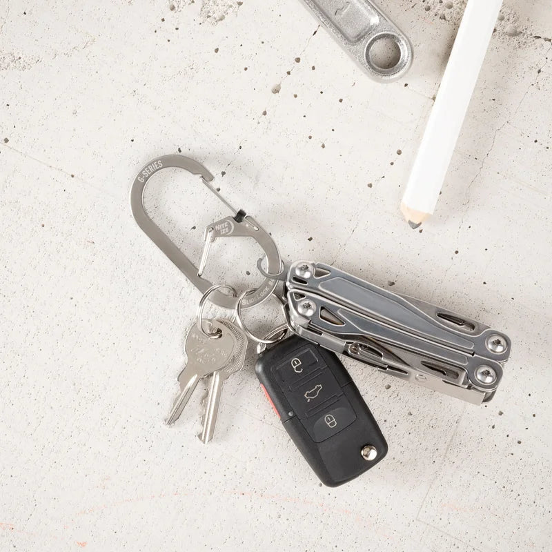 G-BINERS DUAL CHAMBER - SLIDELOCKKEYRING MICROLINK - 1N of size #4 / Stainless Steel