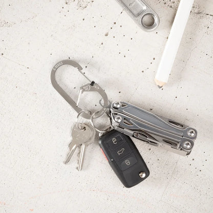 G-BINERS DUAL CHAMBER - SLIDELOCKKEYRING MICROLINK - 1N of size #4 / Stainless Steel