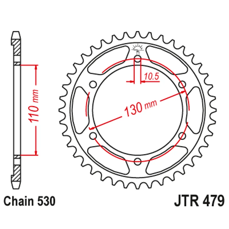 Sprockets Rear (479 - 42T) - JT
