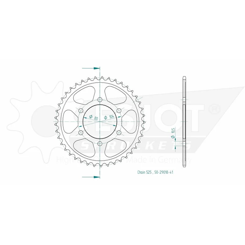 Sprockets Rear (29018 - 41T) - Esjot