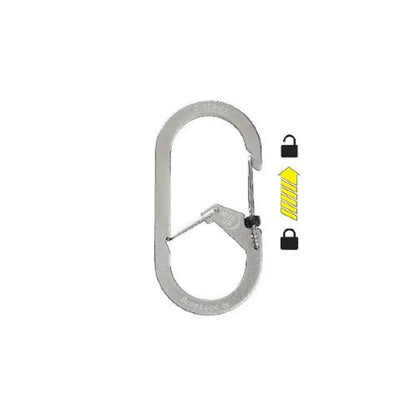 G-BINERS DUAL CHAMBER - SLIDELOCKKEYRING MICROLINK - 1N of size #3 / Stainless Steel