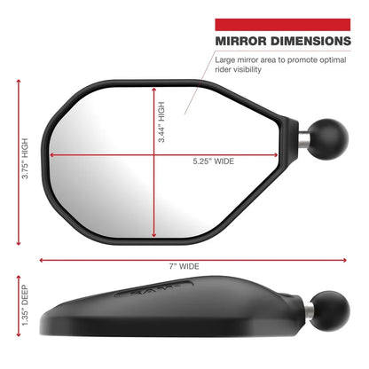 Set RAM Tough Mirror with (M10 1.25) - Yes ( 2N MIRROR + 2N ARMS + 2N BASE + 2N SECURITY KNOB)
