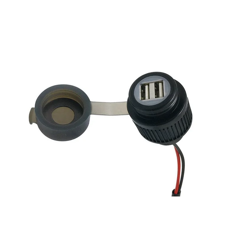 Handlebar Mounted Dual USB 4A (Plastic) - Includes Plastic Handlebar Clamp
