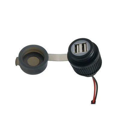 Handlebar Mounted Dual USB 4A (Plastic) - Includes Plastic Handlebar Clamp