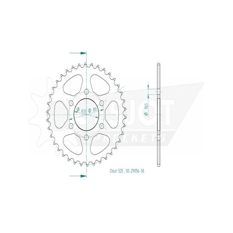 Sprockets Rear (29056-38T) - Esjot