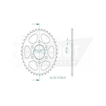 Sprockets Rear (29056-38T) - Esjot