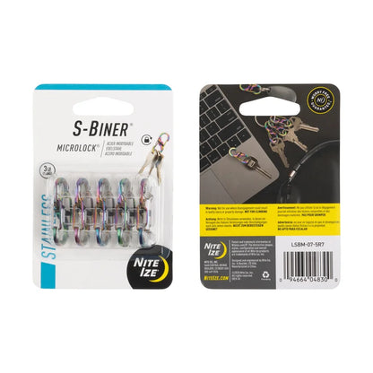 S-BINER MICRO LOCK (SS) - 5N OF MICROLOCK - ASSORTED / Stainless Steel