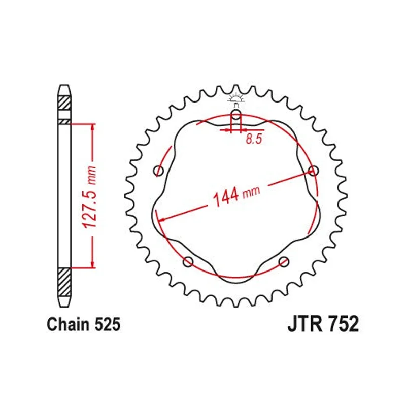 Sprockets Rear (JTR752- 43T) - JT
