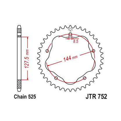 Sprockets Rear (JTR752- 43T) - JT