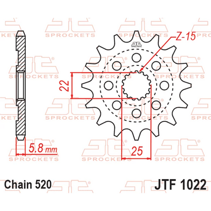 Sprockets Front (1022 - 15T) - JT