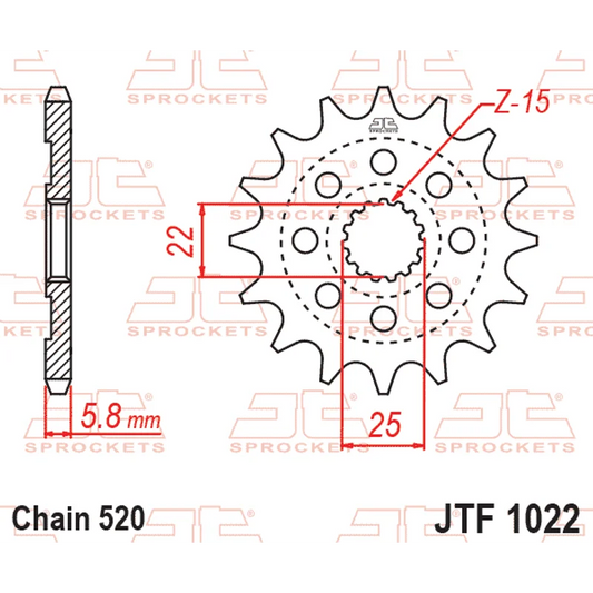 Sprockets Front (1022 - 15T) - JT